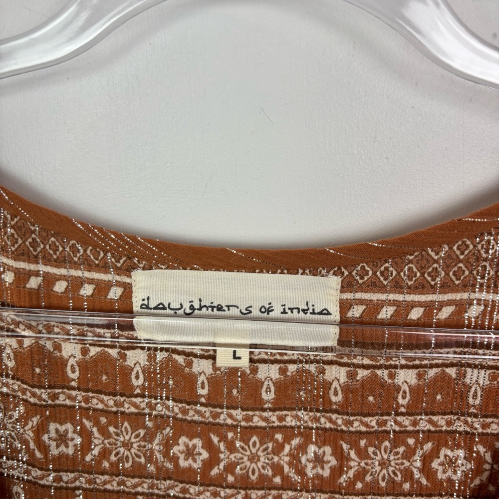 Daughters of India Rust Brown Printed Bohemian Maxi Dress - Picture 5 of 14